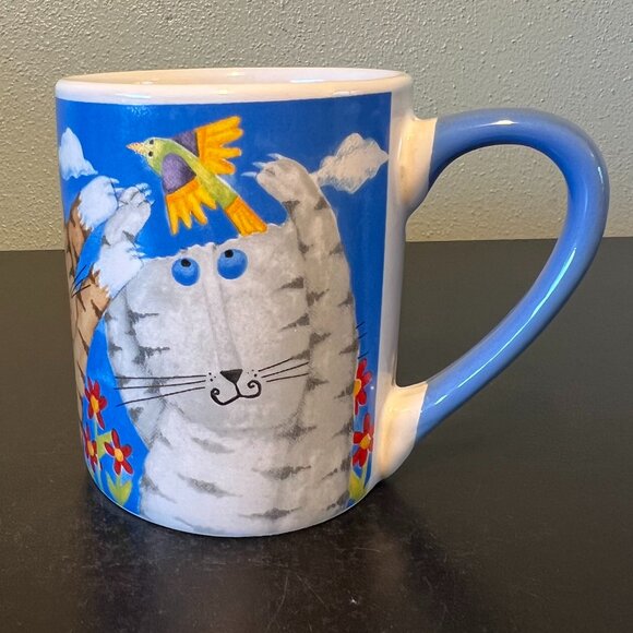 GIBSON Whimsical Artwork by Debi Hron of Cats, Birds & Flowers Ceramic Mug - Picture 7 of 13
